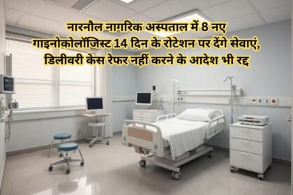 Haryana News:नारनौल नागरिक अस्पताल में 8 नए गाइनोकोलॉजिस्ट 14 दिन के रोटेशन पर देंगे सेवाएं, डिलीवरी केस रेफर नहीं करने के आदेश भी रद्द