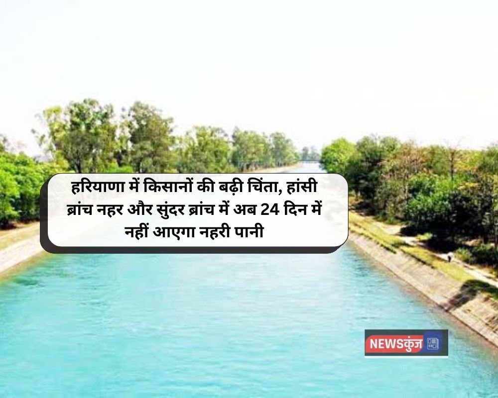 Haryana news, Now canal water will not come in Hansi Branch Canal and Sunder Branch in 24 days.