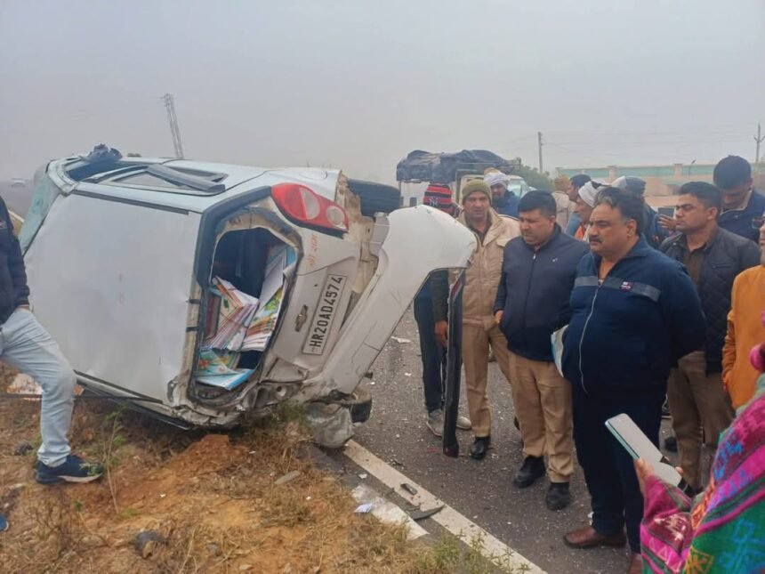 jind news car accident with tanker 5 person injured