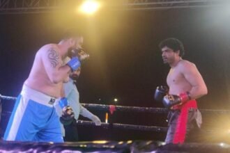 Jind pro boxing, Jind Ashish Ahlawat punch, Afghanistan boxer, Abdul Hameed lost, won 2.50 lakh prize