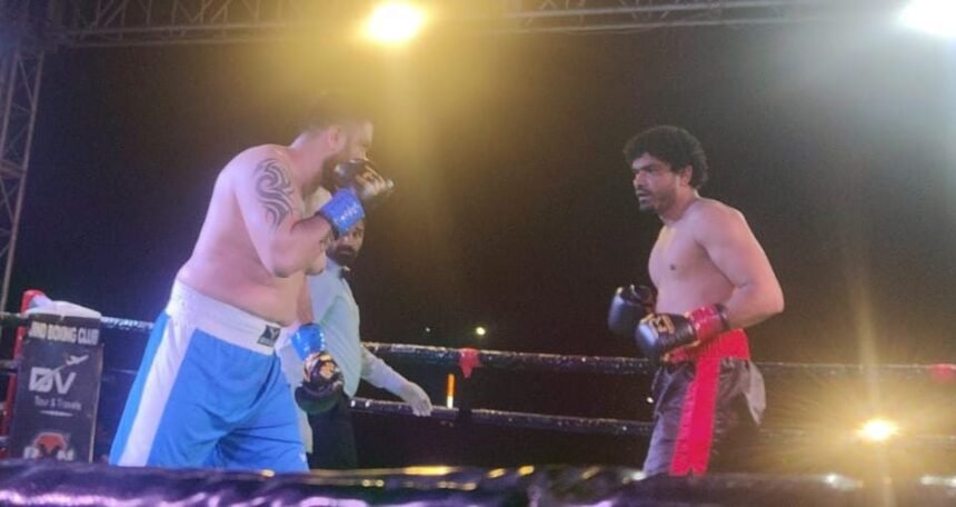 Jind pro boxing, Jind Ashish Ahlawat punch, Afghanistan boxer, Abdul Hameed lost, won 2.50 lakh prize