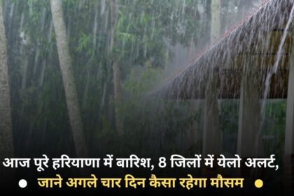 Rain in entire Haryana today, yellow alert in 8 districts, know how the weather will be in the next four days