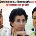 32 district heads of Haryana Congress declared, Hooda faction's influence visible, see full list