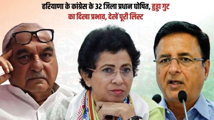 32 district heads of Haryana Congress declared, Hooda faction's influence visible, see full list