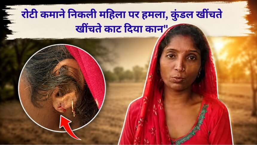 Jind crime news Woman robbed mangalsutra snatched, earrings removed, and ear cut.